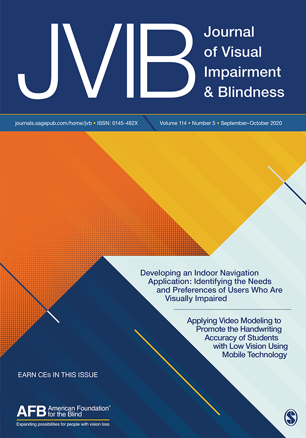 Image of a cover of the Journal for Visual Impairment and Blindness