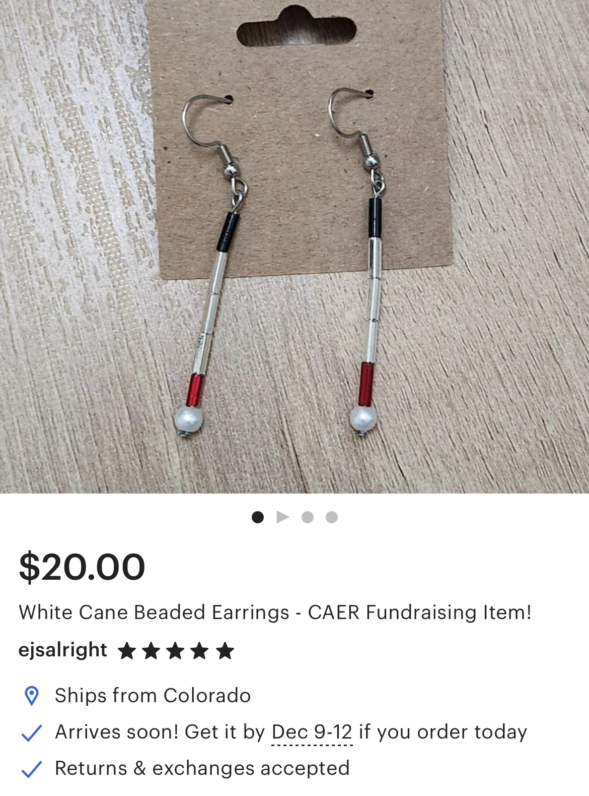 White Cane Earrings